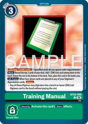 Training Manual, Digimon card BT26-099
