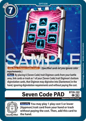Seven Code PAD, Digimon card BT26-102
