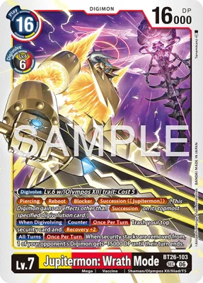 Jupitermon: Wrath Mode, Digimon card BT26-103