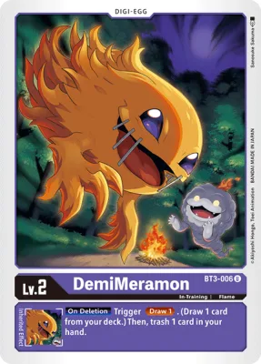 DemiMeramon, Digimon card BT3-006