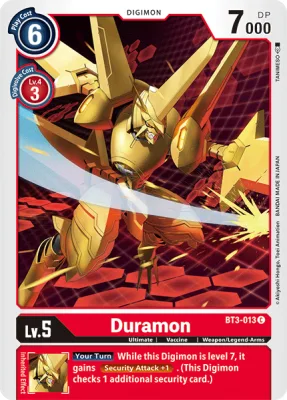 Duramon, Digimon card BT3-013