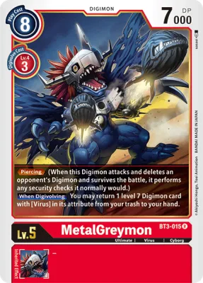 MetalGreymon, Digimon card BT3-015