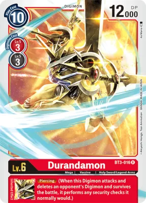 Durandamon, Digimon card BT3-016