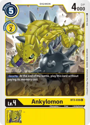 Ankylomon, Digimon card BT3-036