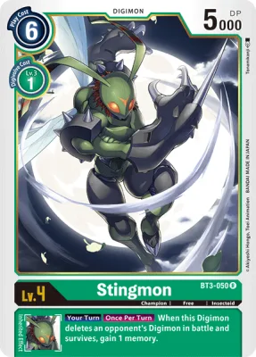 Stingmon, Digimon card BT3-050