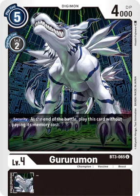 Gururumon, Digimon card BT3-065