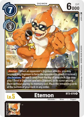 Etemon, Digimon card BT3-070
