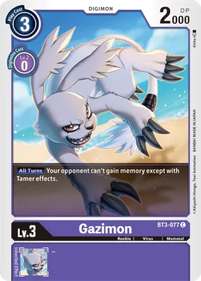 Gazimon, Digimon card BT3-077