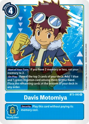 Davis Motomiya, Digimon card BT3-093