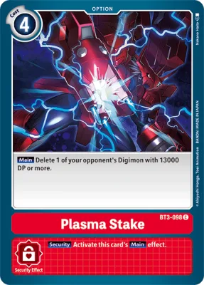 Plasma Stake, Digimon card BT3-098
