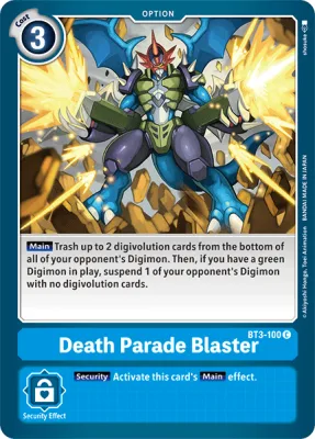 Death Parade Blaster, Digimon card BT3-100