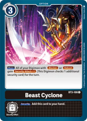 Beast Cyclone, Digimon card BT3-106