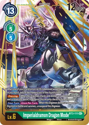 Imperialdramon Dragon Mode Digimon card front (BT3-111)