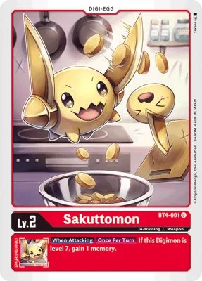 Sakuttomon, Digimon card BT4-001