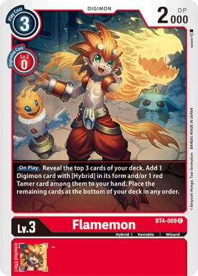 Flamemon, Digimon card BT4-009