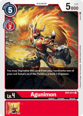 Agunimon, Digimon card BT4-011