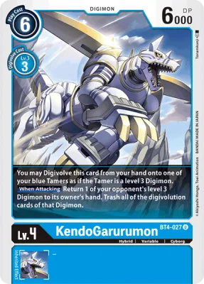 KendoGarurumon, Digimon card BT4-027