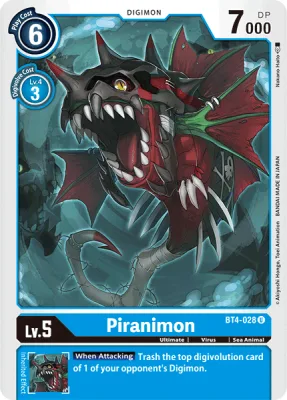 Piranimon, Digimon card BT4-028