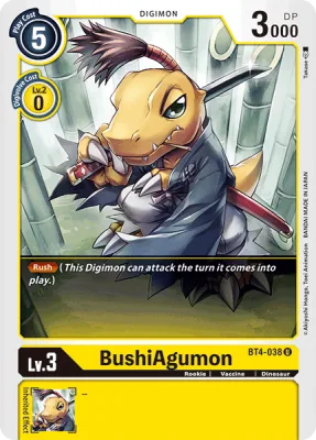 BushiAgumon, Digimon card BT4-038