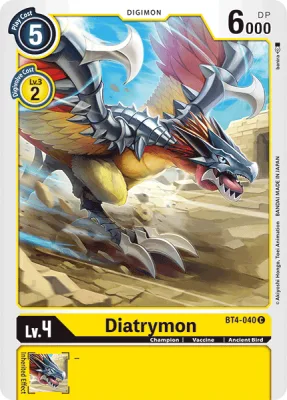 Diatrymon, Digimon card BT4-040