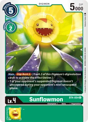 Sunflowmon, Digimon card BT4-054