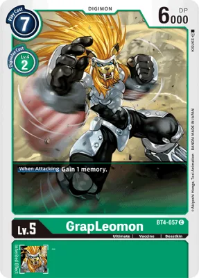 GrapLeomon, Digimon card BT4-057