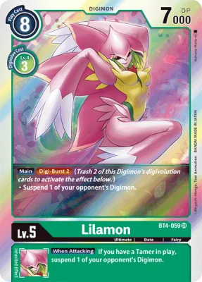Lilamon, Digimon card BT4-059