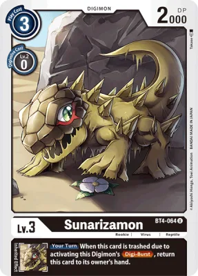 Sunarizamon, Digimon card BT4-064