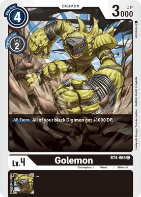 Golemon, Digimon card BT4-066