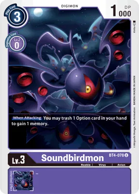 Soundbirdmon, Digimon card BT4-078
