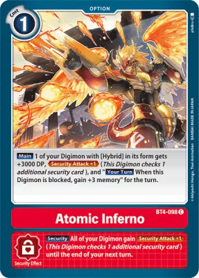 Atomic Inferno, Digimon card BT4-098