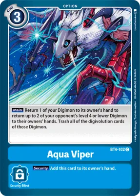 Aqua Viper, Digimon card BT4-102