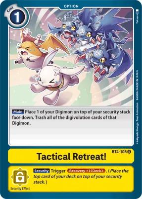 Tactical Retreat!, Digimon card BT4-105
