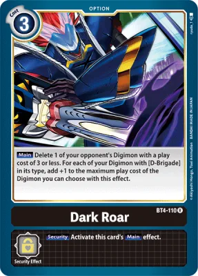 Dark Roar, Digimon card BT4-110