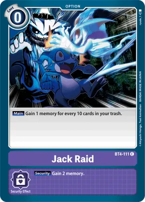 Jack Raid, Digimon card BT4-111