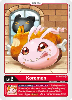 Koromon, Digimon card BT5-001