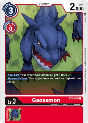Gaossmon, Digimon card BT5-008