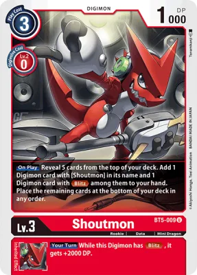 Shoutmon, Digimon card BT5-009