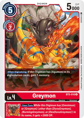 Greymon, Digimon card BT5-010
