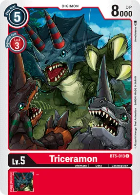 Triceramon, Digimon card BT5-013