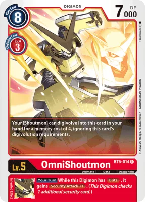 OmniShoutmon, Digimon card BT5-014