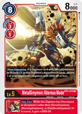 MetalGreymon: Alterous Mode, Digimon card BT5-015