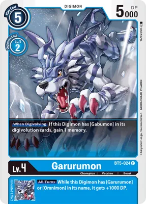 Garurumon, Digimon card BT5-024