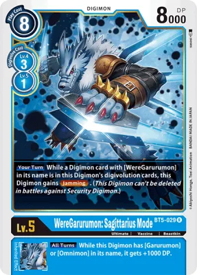 WereGarurumon: Sagittarius Mode, Digimon card BT5-029