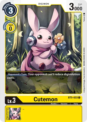 Cutemon, Digimon card BT5-033