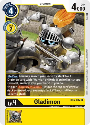 Gladimon, Digimon card BT5-037