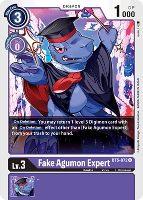 Fake Agumon Expert, Digimon card BT5-072