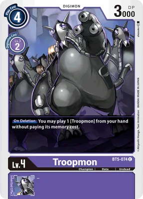 Troopmon, Digimon card BT5-074
