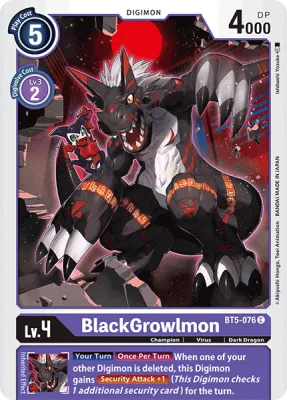BlackGrowlmon, Digimon card BT5-076