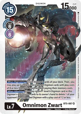 Omnimon Zwart, Digimon card BT5-087